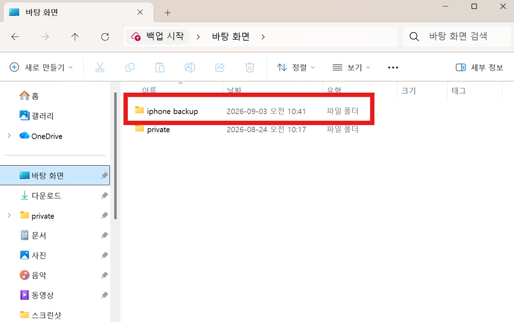 Windows 일반 폴더에 복사된 아이폰 사진
